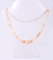 Art deco fehér korall nyaklánc, h: 43 cm