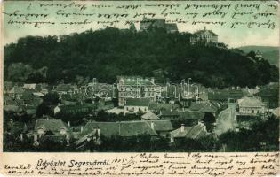 1905 Segesvár, Schässburg, Sighisoara; látkép. Fritz Teutsch kiadása / general view (lyuk / pinhole)