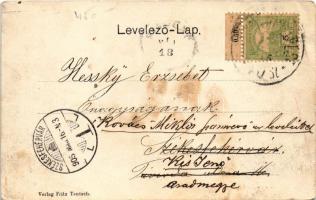 1905 Segesvár, Schässburg, Sighisoara; látkép. Fritz Teutsch kiadása / general view (lyuk / pinhole)