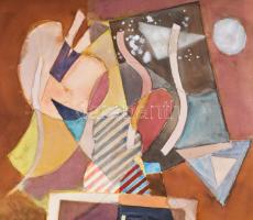 Misch Ádám (1935-1995): Utazás közben I., 1970-es évek. Akvarell, ceruza, papír, jelezve jobbra lent...