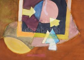 Misch Ádám (1935-1995): Utazás közben I., 1970-es évek. Akvarell, ceruza, papír, jelezve jobbra lent...