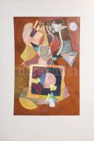 Misch Ádám (1935-1995): Utazás közben I., 1970-es évek. Akvarell, ceruza, papír, jelezve jobbra lent...