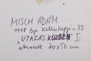 Misch Ádám (1935-1995): Utazás közben I., 1970-es évek. Akvarell, ceruza, papír, jelezve jobbra lent...