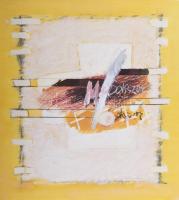 Misch Ádám (1935-1995): M sokszor (cím nélkül), 1982. Vegyes technika, papír, jelezve jobbra lent. 42,5×34 cm.