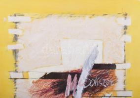 Misch Ádám (1935-1995): M sokszor (cím nélkül), 1982. Vegyes technika, papír, jelezve jobbra lent. 4...