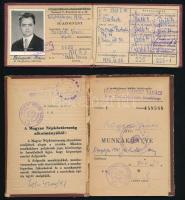 1978 Folyamszabályozó és Kavicskotró Vállalat arcképes igazolványa + munkakönyv