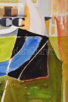 Misch Ádám (1935-1995): MO (cím nélkül), 1982. Vegyes technika, papír, jelezve jobbra lent. 53,5×38,...