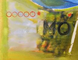 Misch Ádám (1935-1995): MO (cím nélkül), 1982. Vegyes technika, papír, jelezve jobbra lent. 53,5×38,...