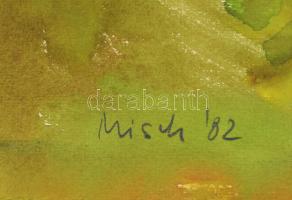 Misch Ádám (1935-1995): MO (cím nélkül), 1982. Vegyes technika, papír, jelezve jobbra lent. 53,5×38,...
