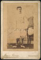 cca 1870 Sipos Orbán alispán, képviselő jelmezben, keményhátú fotó Imre János kecskeméti műterméből, kopásnyomokkal, 16,5×10,5 cm