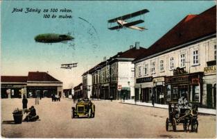 1940 Érsekújvár, Nové Zámky; 100 év múlva a jövőben montázs / za 100 rokov / in the future montage + "1940 Érsekújvár visszatért" So. Stpl. (EB)