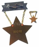 1950 k. "Szakma kiváló dolgozója" Rákosi-címeres zománcozott kitüntetés hátoldalán "3...