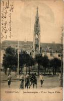 1907 Temesvár, Timisoara; Jenő herceg tér. Moravetz és Weisz kiadása, R. Mosinger / square (fl)