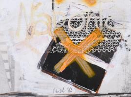 Misch Ádám (1935-1995): Nagyon sok, 1983. Vegyes technika, kollázs, papír, jelezve középen lent. Hát...