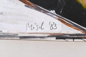 Misch Ádám (1935-1995): Nagyon sok, 1983. Vegyes technika, kollázs, papír, jelezve középen lent. Hát...