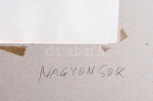 Misch Ádám (1935-1995): Nagyon sok, 1983. Vegyes technika, kollázs, papír, jelezve középen lent. Hát...