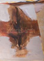 Misch Ádám (1935-1995): Eleinte így, 1983. Vegyes technika, kollázs, papír, jelezve középen lent. Há...