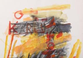 Misch Ádám (1935-1995): Kori ősség, 1983. Vegyes technika, papír, jelezve középen lent. Hátoldalán M...