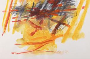 Misch Ádám (1935-1995): Kori ősség, 1983. Vegyes technika, papír, jelezve középen lent. Hátoldalán M...