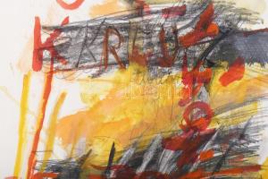 Misch Ádám (1935-1995): Kori ősség, 1983. Vegyes technika, papír, jelezve középen lent. Hátoldalán M...