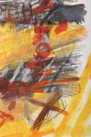 Misch Ádám (1935-1995): Kori ősség, 1983. Vegyes technika, papír, jelezve középen lent. Hátoldalán M...