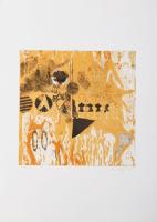 Misch Ádám (1935-1995): Cím nélkül, 1975. Színes rézkarc, papír, jelzett, művészpéldány e.a jelzésse...