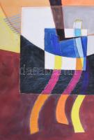 Misch Ádám (1935-1995): Lágy és kemény formák (cím nélkül), 1978. Vegyes technika, papír, jelezve jo...