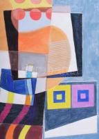 Misch Ádám (1935-1995): Lágy és kemény formák (cím nélkül), 1978. Vegyes technika, papír, jelezve jo...