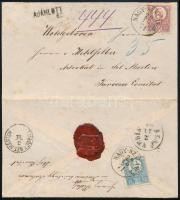 1871 Ajánlott levél Réznyomat 5kr + 10kr bérmentesítéssel, "NAGY-SZALÁNCZ" (Gudlin 400p) - "TURÓCZ SZT. MÁRTON", kiállítási minőségben