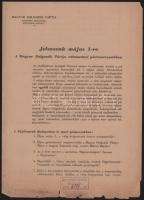 cca 1949 Jelszavak május 1-re. A Magyar Dolgozók Pártja valamennyi pártszervezetéhez. Agitprop kiadvány, lapszéli sérülésekkel, intézményi bélyegzővel, [4] p.
