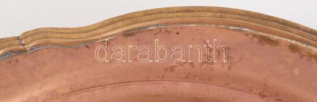 Régi réz kínáló, d: 28 cm