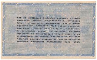 1946. 10.000.000AP hátoldali szöveg kisméretű betűkkel T:AU,XF nagyobb sarokhajlások
Adamo P54