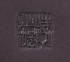 Kínai kézzel formázott teás kanna 4 pohárral, m: 4,5-11 cm