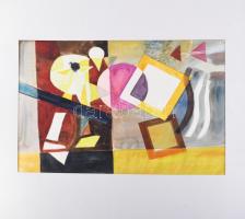 Misch Ádám (1935-1995): Szalagos kép, 1979. Akvarell, papír, jelezve jobbra lent. Hátoldalán Misch Á...