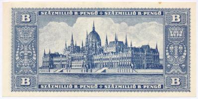 1946. 100.000.000BP A 100 millió B-Pengős a Magyar Nemzeti Bank által - a II. világháborút követő ha...
