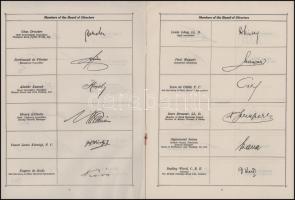 1928 Az Angol-Magyar Bank (British and Hungarian Bank Ltd.) vezetőségének aláírásmintái, köztük gróf...