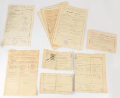 cca 1940 25 db anyakönyvi kivonat egy család részére kiállítva