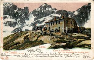 1902 Tátra, Magas-Tátra, Vysoké Tatry; Kis-Tarpatak, Téry menedékház az Öt-tónál. Feitzinger Ede 496. Auto-Chrom 1902/12. / Klein-Kohlbachtal. Das Téry Schutzhaus bei den fünf Seen / tourist house by the lakes (fa)