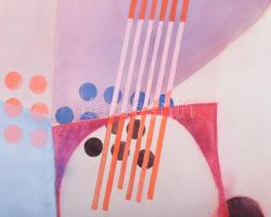 Misch Ádám (1935-1995): Párhuzamok (cím nélkül), 1970-es évek második fele. Akvarell, papír, jelezve...