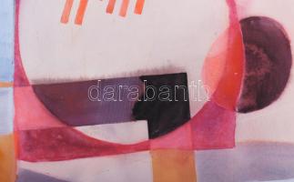 Misch Ádám (1935-1995): Párhuzamok (cím nélkül), 1970-es évek második fele. Akvarell, papír, jelezve...