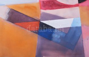 Misch Ádám (1935-1995): Párhuzamok (cím nélkül), 1970-es évek második fele. Akvarell, papír, jelezve...