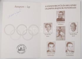 2002 Olimpiai bajnok sportolók aláírásai emléklapon: "Emléklap a Magyar Olimpiai Akadémia XXXVI...