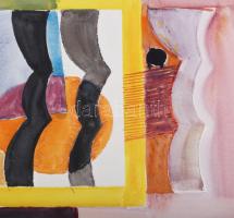 Misch Ádám (1935-1995): Cím nélkül, 1976. Akvarell, ceruza, papír, jelezve jobbra lent. 51×73 cm