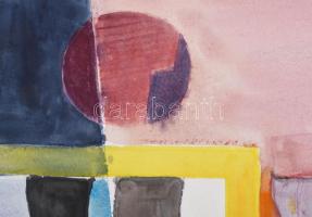 Misch Ádám (1935-1995): Cím nélkül, 1976. Akvarell, ceruza, papír, jelezve jobbra lent. 51×73 cm