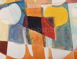 Misch Ádám (1935-1995): Geometrikus kompozíció (cím nélkül), 1976. Akvarell, papír, jelezve jobbra l...