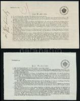 1863-1866 2 db feladási vevény fekete és zöld "KIRCHDRAUF" bélyegzéssel