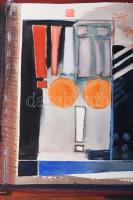 Misch Ádám (1935-1995): OK (cím nélkül), 1980. Vegyes technika, papír, jelezve jobbra lent. 70×50 cm