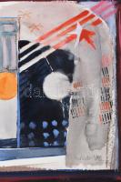 Misch Ádám (1935-1995): OK (cím nélkül), 1980. Vegyes technika, papír, jelezve jobbra lent. 70×50 cm