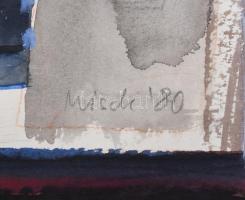 Misch Ádám (1935-1995): OK (cím nélkül), 1980. Vegyes technika, papír, jelezve jobbra lent. 70×50 cm