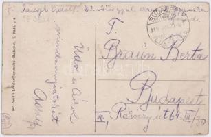 1919 Nagymihály, Michalovce; vasútállomás. Vasúti levelezőlapárusítás 1923. / railway station (szaka...